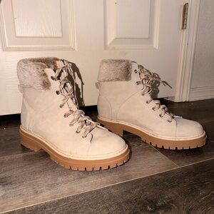 Time and Tru Beige Lace-Up Boots